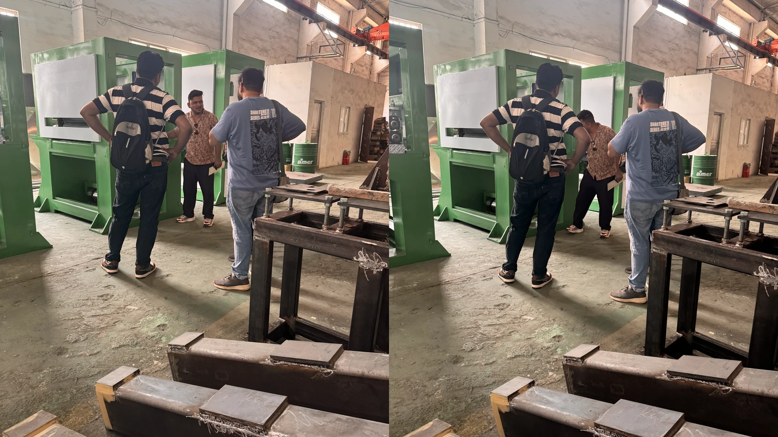 La delegación de AMIT recorre el taller de producción.