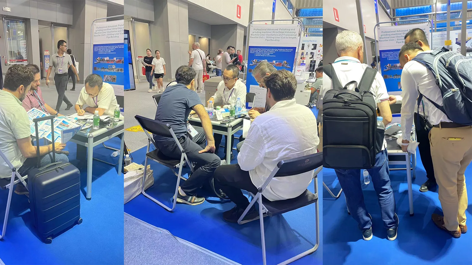 Compradores internacionales visitan el stand de GLORY MACHINERY.
