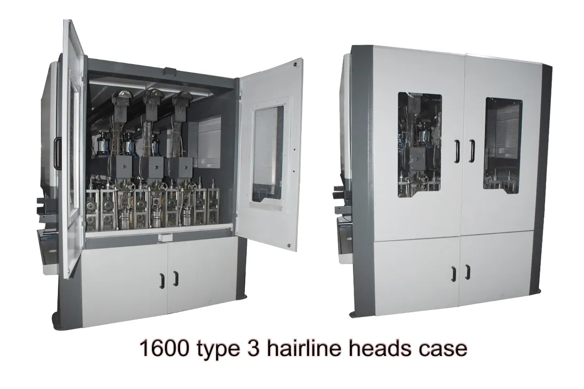 Máquina de acabado Hairline de tres cabezales y 1600 mm.