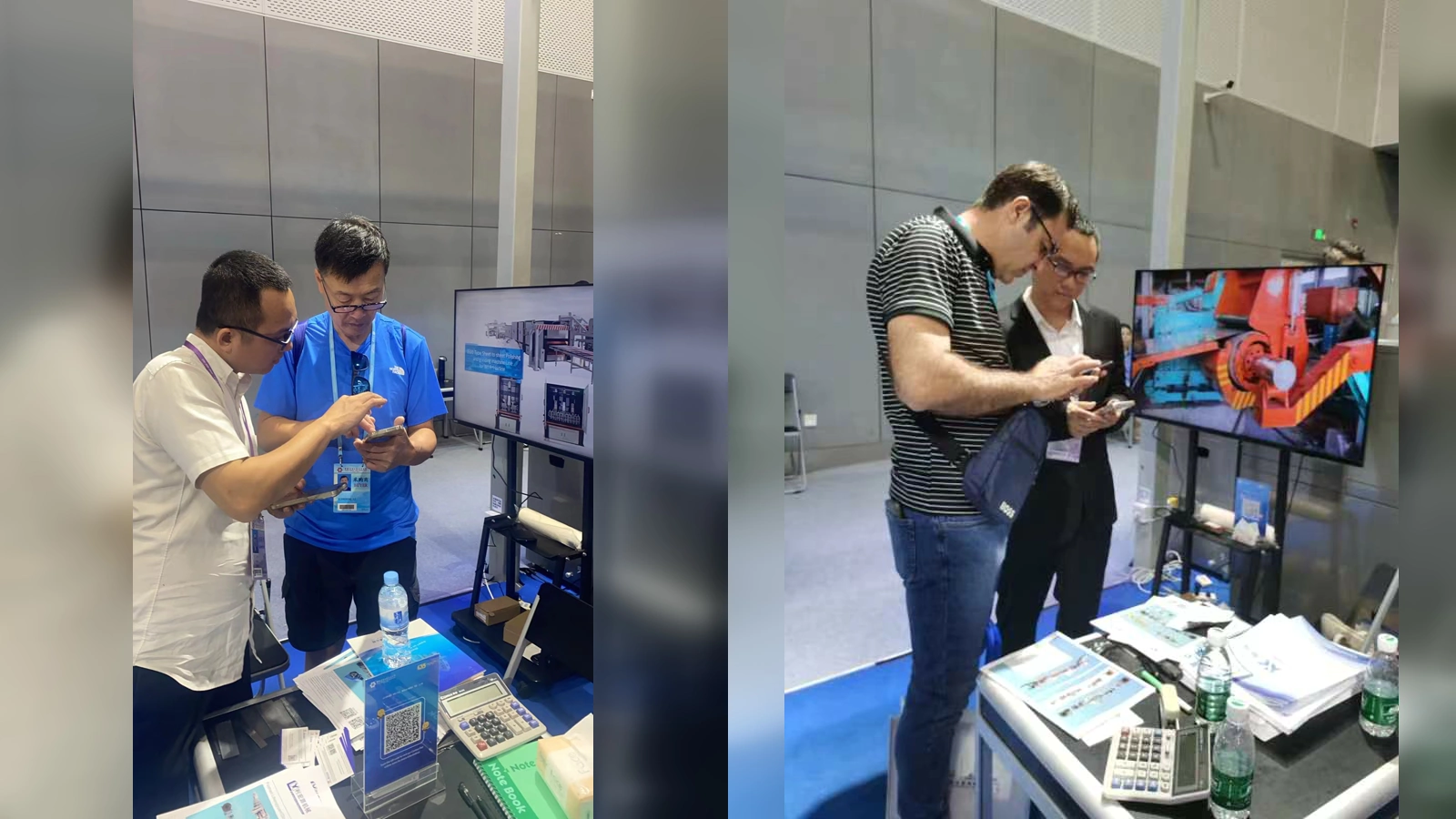 Conversación de negocios en la Feria de Cantón 2024.